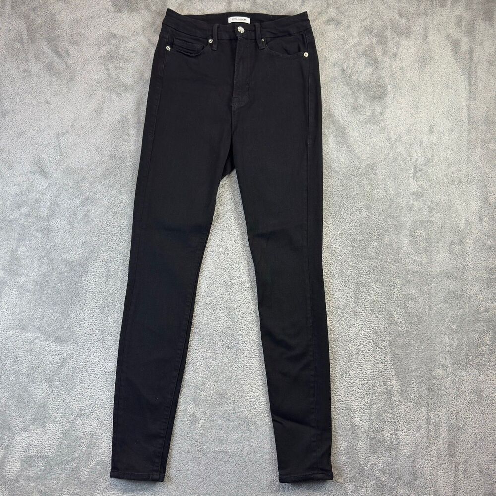 Good American Jeans Womens 4/27 Black Good Waist High Rise Skinny Stretch Pants